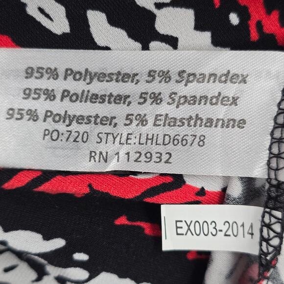 5th & Love Black Red Print High Low Sleeveless Flare Dress Extra Large XL - Picture 8 of 8